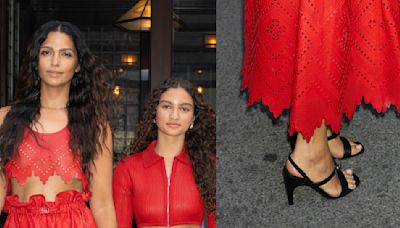 Matthew McConaughey’s Wife Camila Alves Coordinates With Daughter Vida in Red Dresses and Black Shoes for Hermes’ ...
