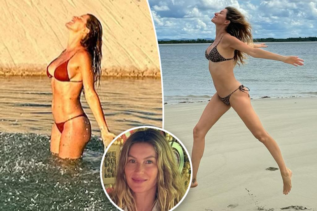 Gisele Bündchen shows her bikini body during Brazil national park trip