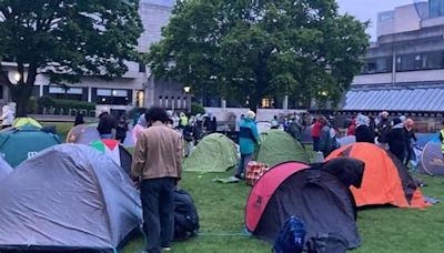 Estudiantes propalestinos acamparon en el Trinity College de Dublín