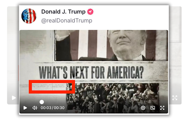 Fact Check: 'Unified Reich' Reference Contained in Video Posted to Trump's Truth Social Account