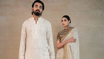 KL Rahul In Kurta, Athiya Shetty In Saree Look Stunning At Anant Ambani-Radhika Merchant's Wedding