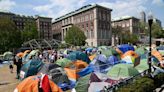 Protesting Columbia University students take over symbolic Hamilton Hall
