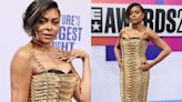 Taraji P. Henson Goes for Gold in Custom Balmain Dress on the BET Awards 2024 Red Carpet