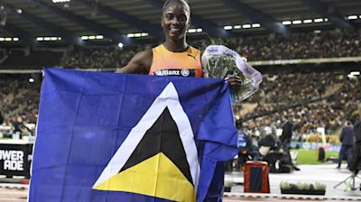 St. Lucia's first Olympic medalist returns home to cheers and calypso