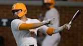 Evan Russell enters at catcher for Tennessee baseball, then singles vs. Campbell