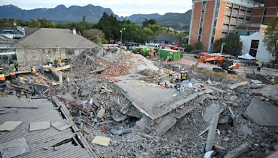 5 workers dead, dozens still missing after a building collapsed in South Africa