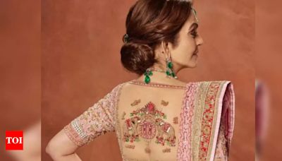 Nita Ambani wore blouse adorned with grandchildren's names at Anant and Radhika's 'Shubh Aashirwad' ceremony - Times of India