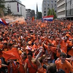 Euro 2024: riot police deployed at fan zone before Netherlands v England – as it happened