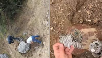 Watch: Men Find Ancient Artefacts Inside A Boulder - News18