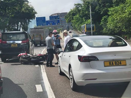 公主道電單車失事 鐵騎士送院治理