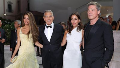 George Clooney and Wife Amal Double Date With Brad Pitt and Girlfriend Ines de Ramon in Venice