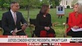 Man Trolls MSNBC’s Trump Supreme Court Case Broadcast with ‘Steve Doocy: Cool Guy Award’ Sign and ‘Fake News’ Chants