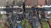 Aerial photos reveals devastation of terraced homes in east London