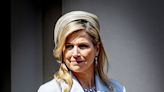 Queen Maxima of the Netherlands wows in blue silk for Qatar royals