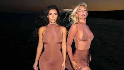 Kim Kardashian slips her famous curves into sheer bodycon dress