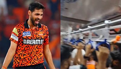 ...Hits Hyderabad As Fans Chant 'Bhuvi Bhuvi' After His Last Over Heroics Against Rajasthan Royals | Watch Video