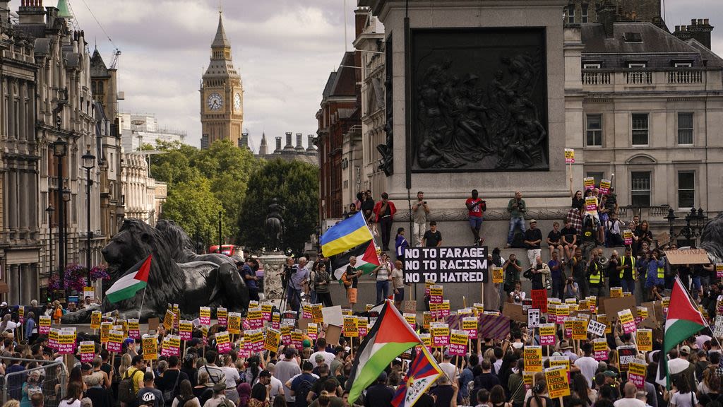 Anti-racism protesters take to UK streets following far-right riots that swept nation