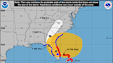 Hurricane Nicole approaching landfall on Florida's East Coast with 75 mph winds