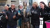 2 thumbs up: The Bronze Fonz statue has been cleaned after it was vandalized this week