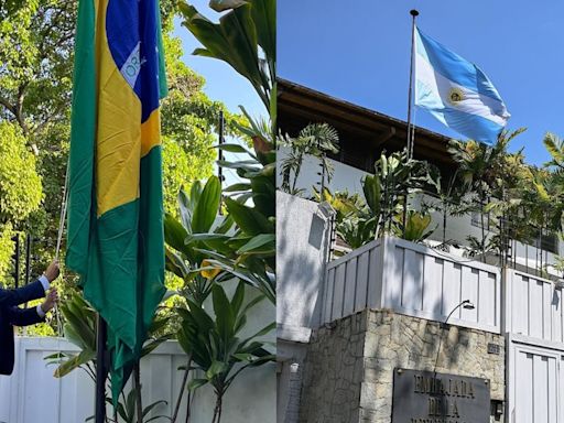 La Nación / Brasil izó su bandera en la embajada argentina en Venezuela