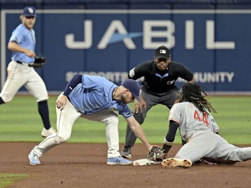 Rays score twice in the 8th for 2-1 victory over the Reds