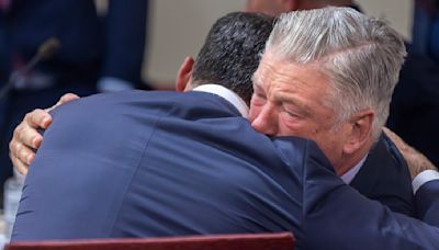 Alec Baldwin weeps in court as judge announces involuntary manslaughter case is dismissed midtrial