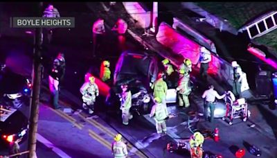 Pursuit involving 4 minors ends in violent crash in Boyle Heights