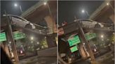 Conductor intentar cruzar puente peatonal con vehículo en Naucalpan
