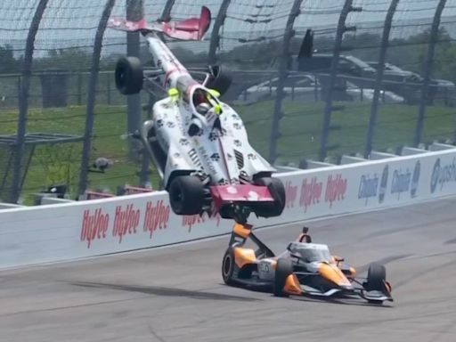 IndyCar at Iowa ends in terrifying crash for Sting Ray Robb, who is in good condition; Power wins race