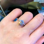 18K玫瑰金繁星六爪莫桑石戒指女1克拉蕾絲花朵純銀訂婚結婚鑽戒女