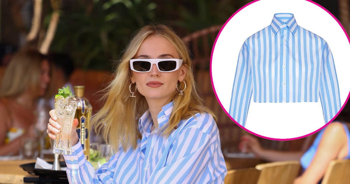Sophie Turner Rocked Woera Cropped Set for Meal in South of France