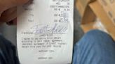 Gay waiter brought to tears when bigot customer left slur on receipt