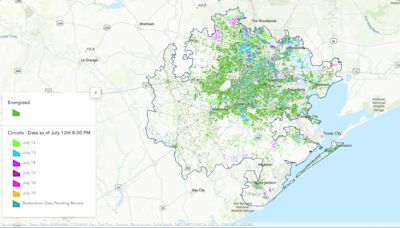 New CenterPoint map gives estimated date for Beryl-related restoration