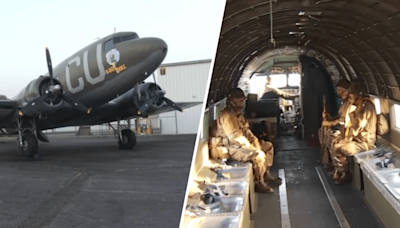 El D-Day Doll, un avión restaurado de la Segunda Guerra Mundial que se exhibe en Riverside