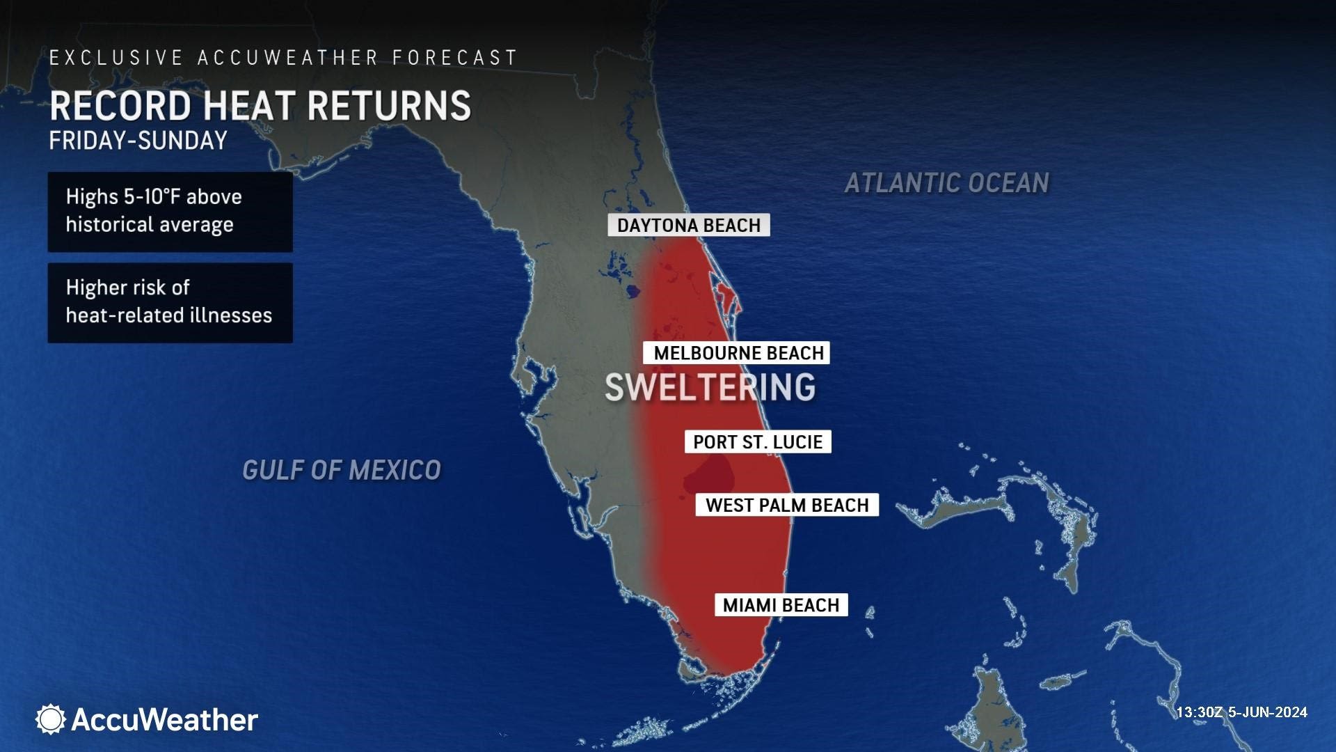 Florida could see record heat this weekend before tropical activity brings needed rain