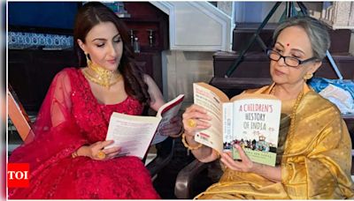 Soha Ali Khan drops cute pics with mom Sharmila Tagore and husband Kunal Kemmu on National Reading Day | Hindi Movie News - Times of India