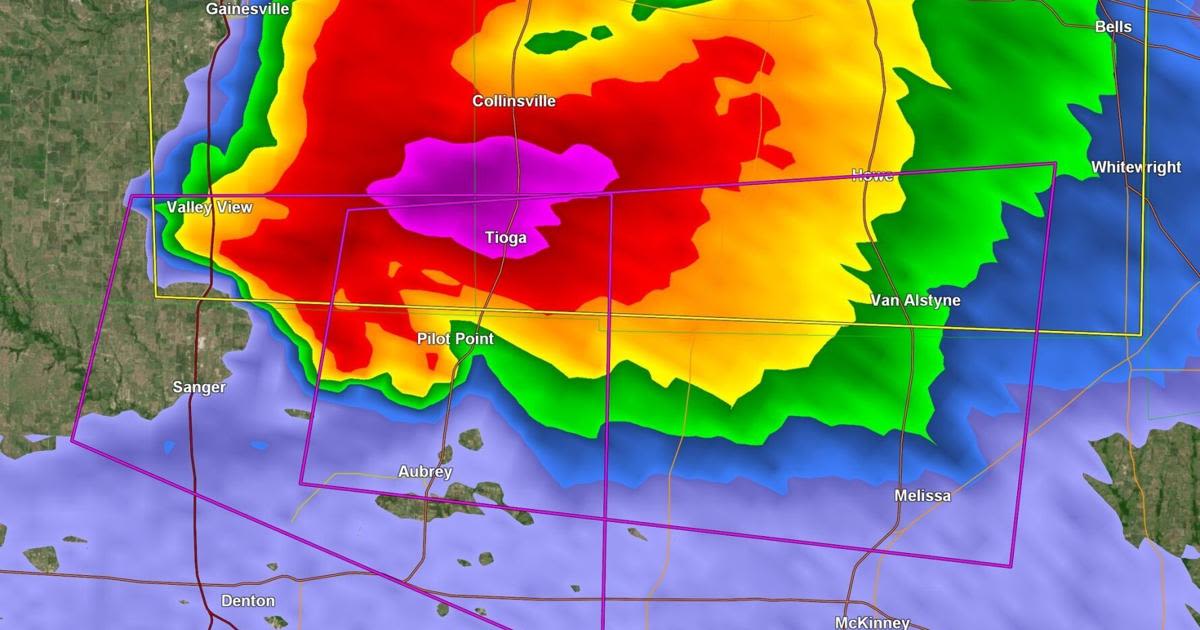 Confirmed tornado moving east out of north Denton County