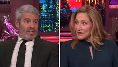 Andy Cohen shocks Edie Falco by asking if she'd rather give up cheese or oral sex: "I have to answer that?!"