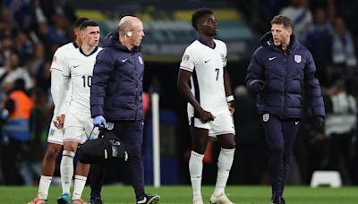 Saka leaves England match with leg injury in potential blow to Arsenal