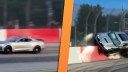 Chevy Camaro SS Driver Rides the Wall Hard While Racing Miata