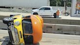 Oscar Mayer Wienermobile flips onto its side after crash along suburban Chicago highway