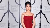 Salma Hayek Pairs Her Luxe Monochromatic Look with a Vintage-Inspired Glam