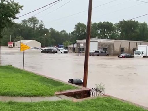 RAW: IL: FLOODING AFTER DAM FAILS IN NASHVILLE, IL