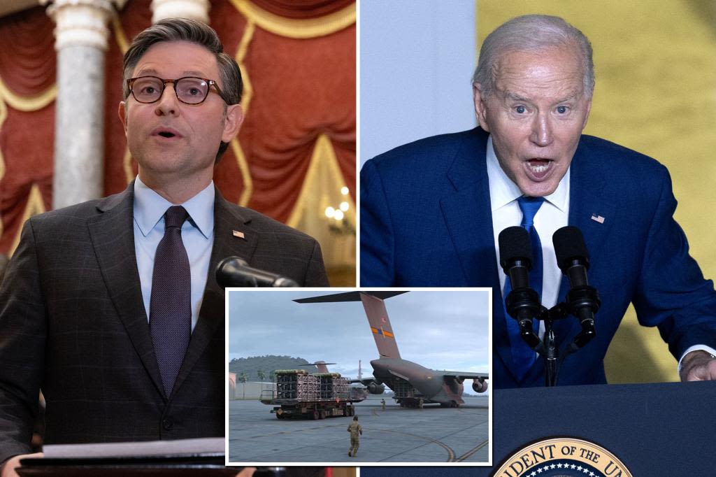 Speaker Johnson rips Biden’s ‘senior moment’ on threat to delay US weapons shipments to Israel