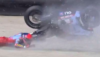 MotoGP star Marc Marquez sent flying off his bike after dangerous overtake