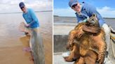 Angler Breaks Line-Class World Record for Alligator Gar Then Boats 200-Pound Alligator Snapping Turtle
