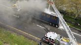 Recycling truck goes up in flames, shuts down part of Long Island Expressway