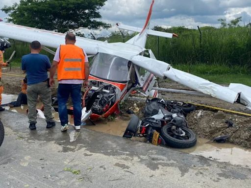 Murió el motociclista que resultó herido con una avioneta en una aeropuerto del Valle del Cauca