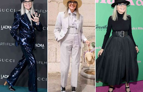 10 Diane Keaton Outfits to Copy—From Supersized Skirts to Sleek Suiting