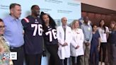 Patriots player returns to thank hospital staff who saved his life